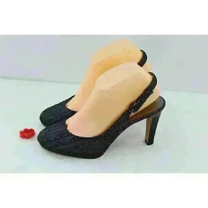 Tahari Carolyn Women's Black Fabric Leather Shoes